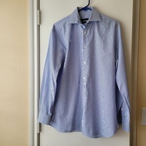 John Varvatos USA Long Sleeves Strip Shirt Blue S